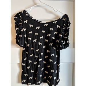 Here and There french bulldog tee